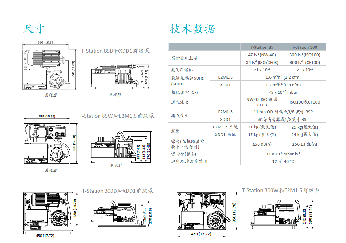 Edwards愛(ài)德華T-Station85渦輪分子泵組參數(shù)