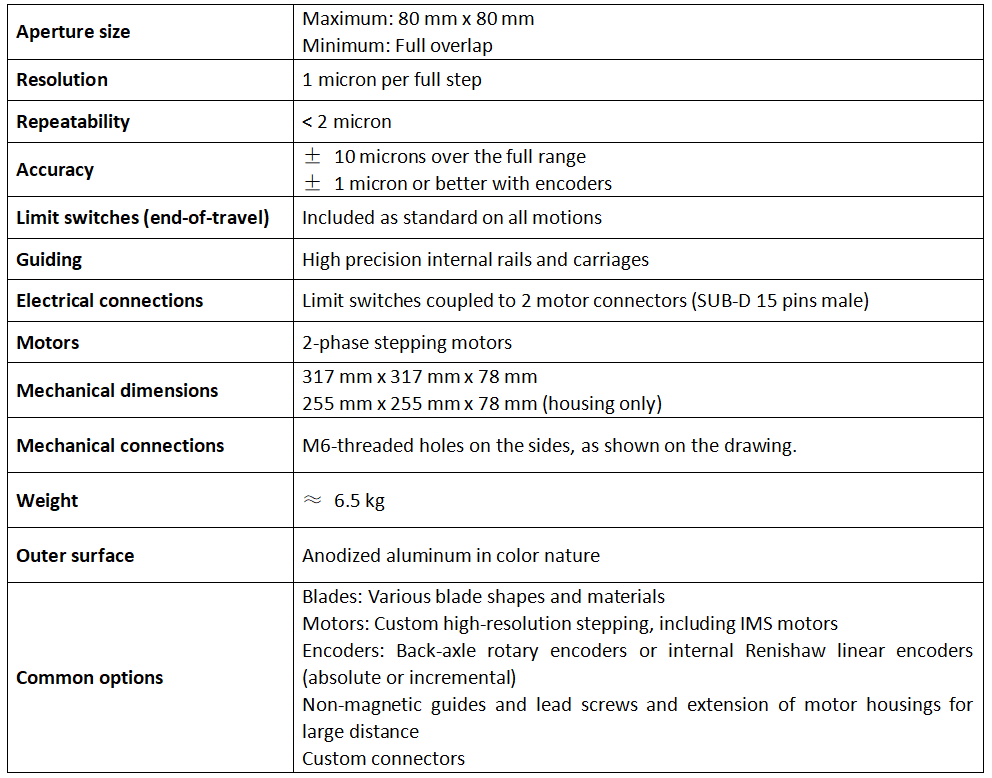 JJ X-Ray 空氣狹縫 IB-C80-AIR技術(shù)參數(shù)