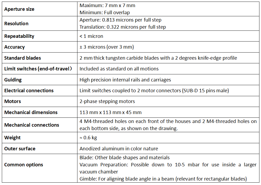 JJ X-Ray 空氣狹縫 AT-F7-AIR技術參數