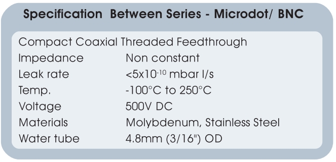 晶振傳感器饋通參數(shù)