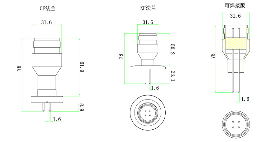 MS4型真空饋通