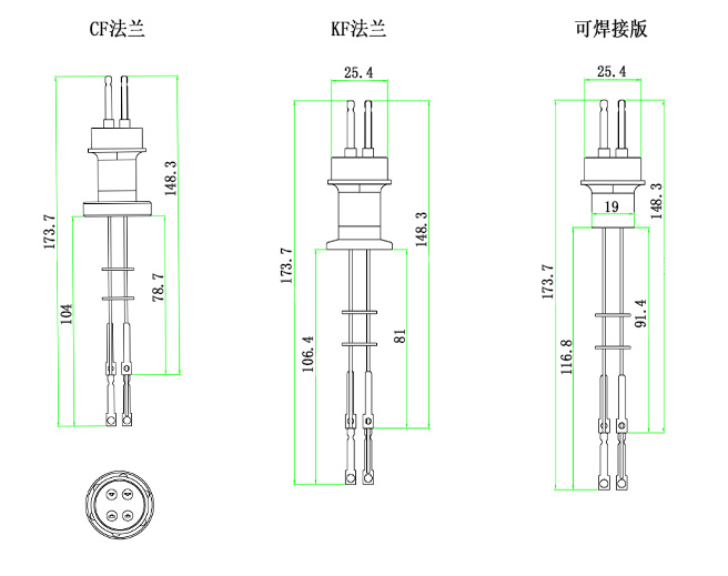 K型/C型熱電偶饋通尺寸